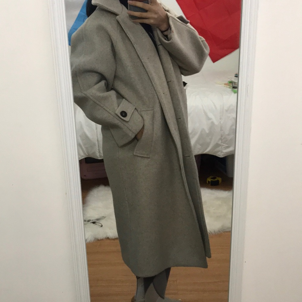 Tan/Cream long trench coat